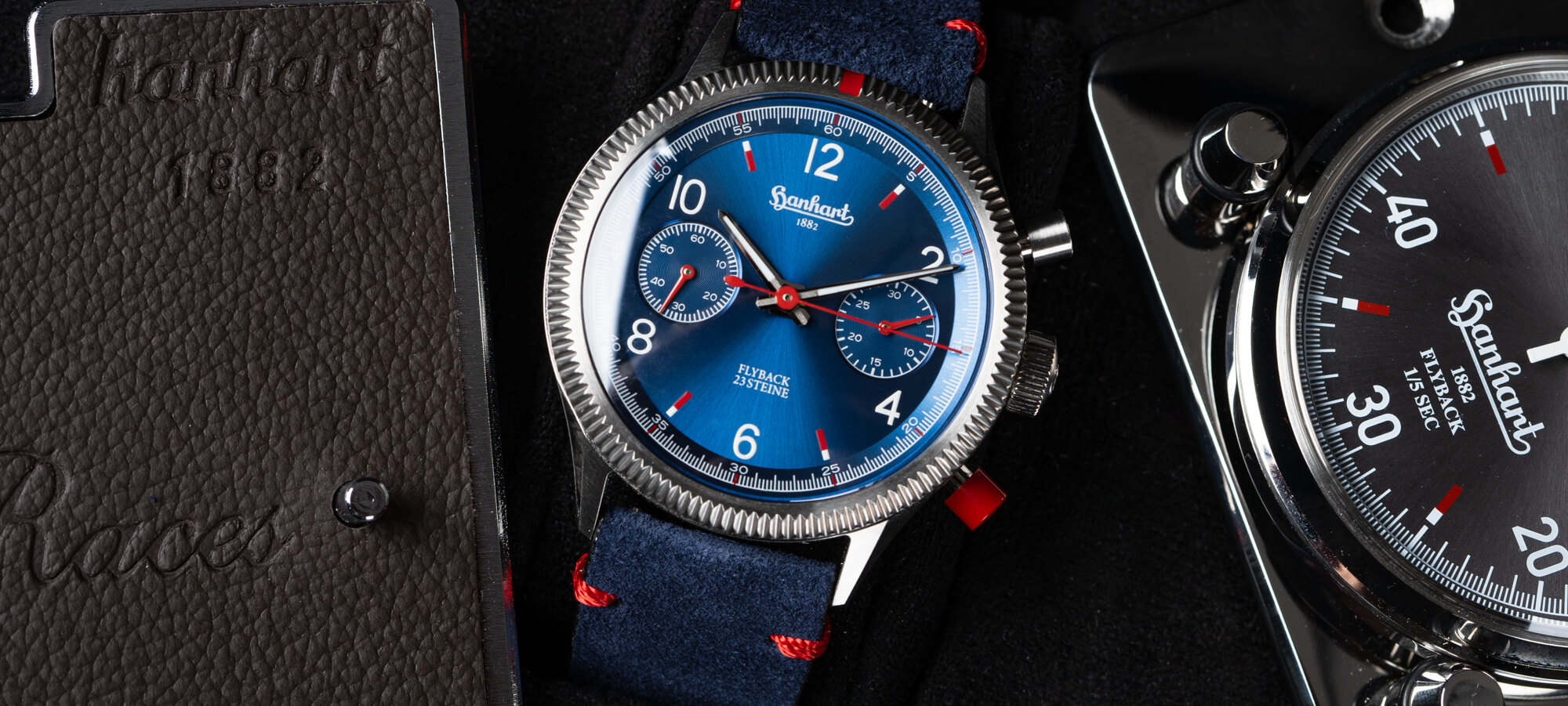 Hanhart Red X Blue Chronograph Set